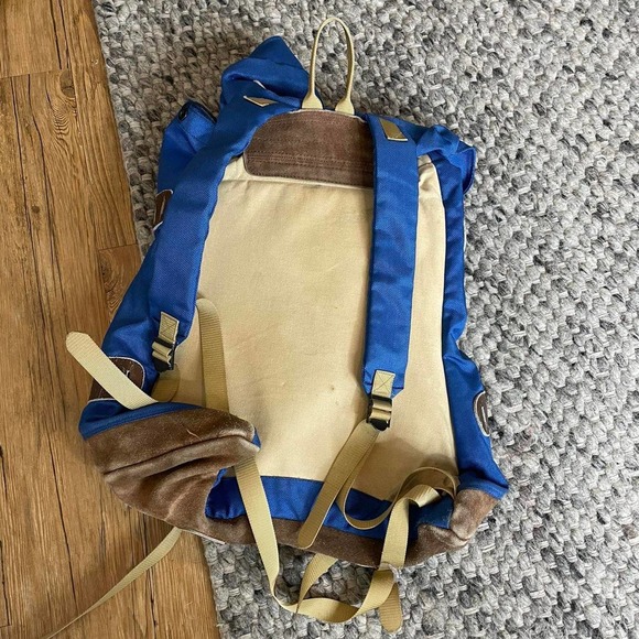 Vintage 70s 80s Wilderness Experience  Backpack / Duffle Leather Canvas Bag, - Picture 2 of 4